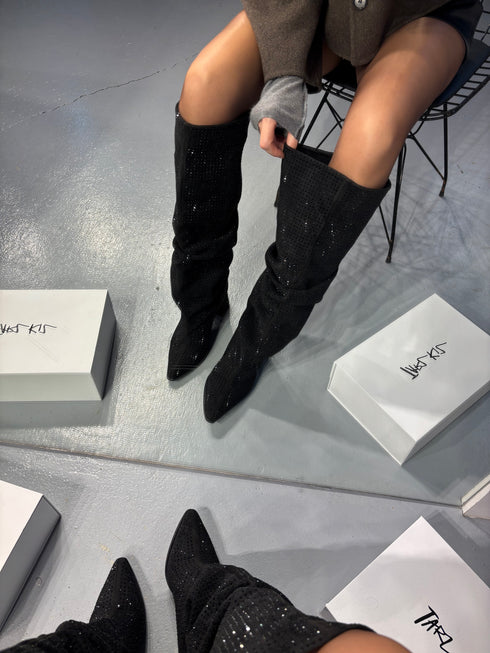 GLAM XL Kesimli Kalın Topuklu Çizme